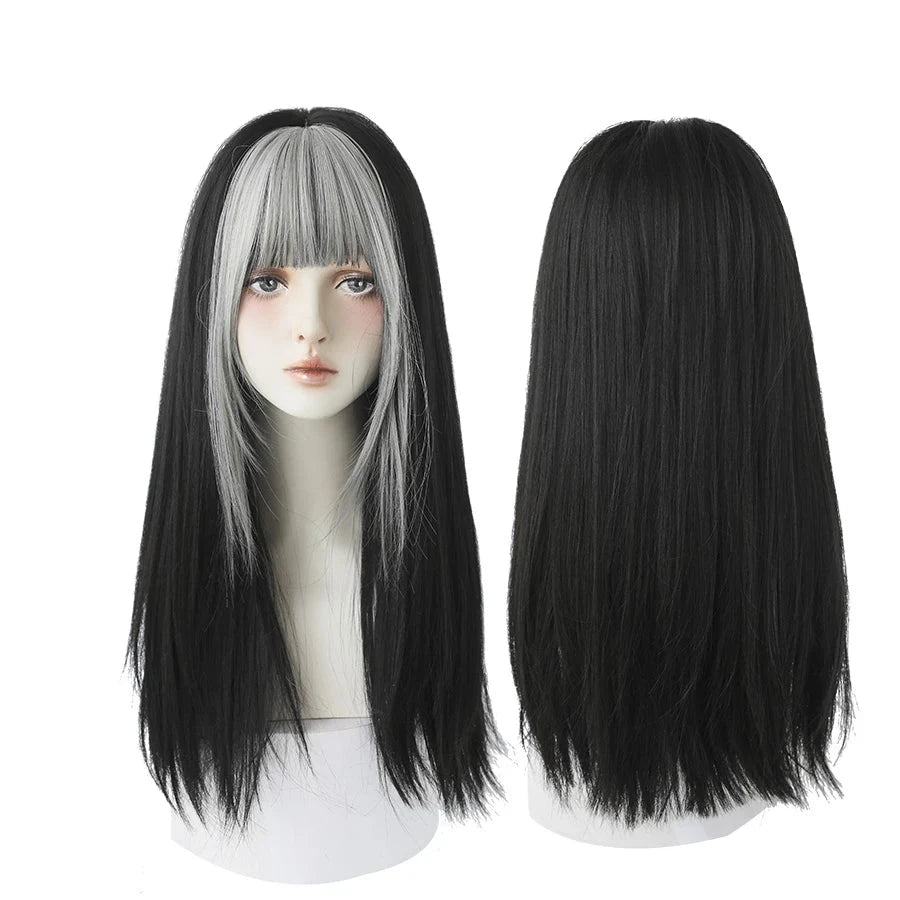 KIMLUD, 7JHHWIGS Long Straight Synthetic Light Brown Wigs With Bang For Women Heat-Resistant Daily Use Hair Hot Sell Wholesale Wigs, C-0323-1, KIMLUD APPAREL - Womens Clothes