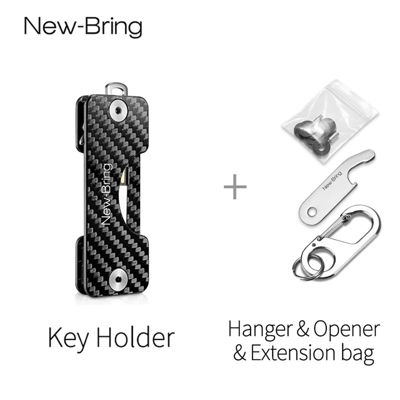 NewBring Smart Key Holder Keychain Car Key Wallets Ring Collector Housekeeper Carbon Fiber G2 DIY EDC Pocket Key Organizer Smart