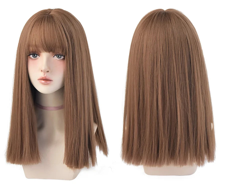 KIMLUD, 7JHHWIGS Long Straight Synthetic Light Brown Wigs With Bang For Women Heat-Resistant Daily Use Hair Hot Sell Wholesale Wigs, H6139-3, KIMLUD APPAREL - Womens Clothes