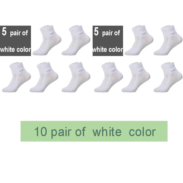 10Pairs/Lot Men Bamboo Socks Brand Comfortable Breathable Casual Business Men's Crew Socks High Quality Guarantee Sox Male Gift