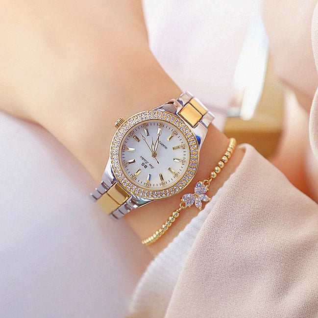 2022 Ladies Wrist Watches Dress Gold Watch Women Crystal Diamond Watches Stainless Steel Silver Clock Women Montre Femme 2021