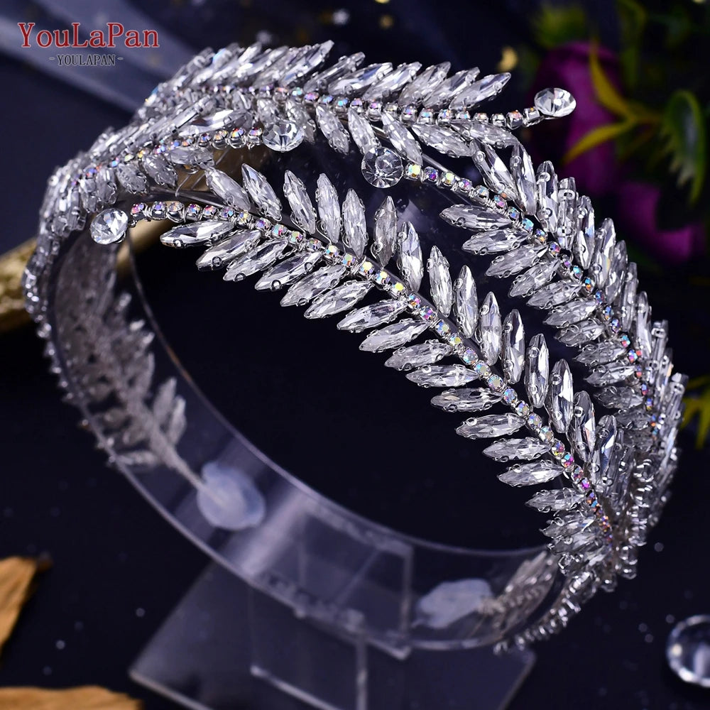 YouLaPan HP419 Rhinestone Bridal Headband Woman Headpiece Wedding Hair Accessories Bride Hair Tiara and Crown Crystal Headdress