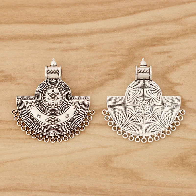 6 Pieces Tibetan Silver Tribal Ethnic Bohemia Boho Multi Strand Connector Charms Pendants for Necklace Jewellery Making