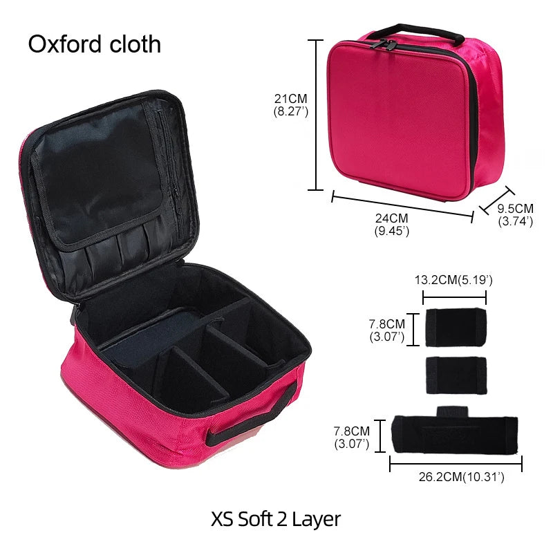 KIMLUD, 2023 New Makeup Cosmetic Case Waterproof Oxford Cloth Large Capacity Travel Storage Bag Tattoo Beautician Suitcases, Hot pink XS soft / CHINA, KIMLUD APPAREL - Womens Clothes