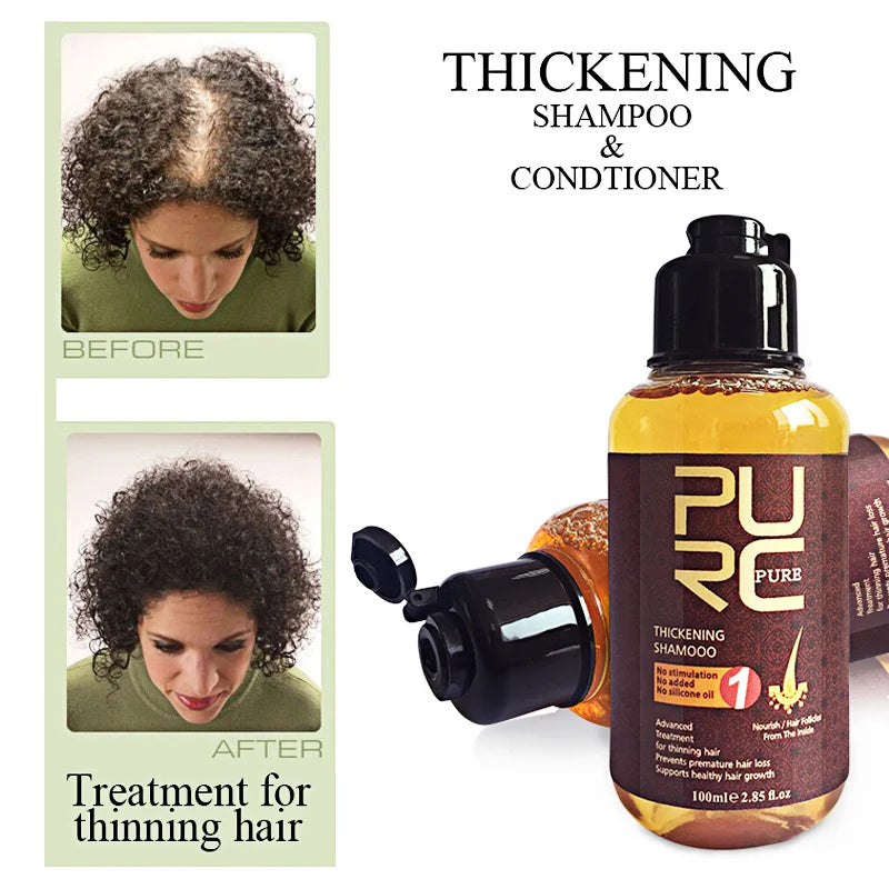 PURC Herbal Ginseng Shampoo Hair Growth Essence Treatment For Hair Regrowth Serum Repair Hair Root Thicken Hair Care 11.11