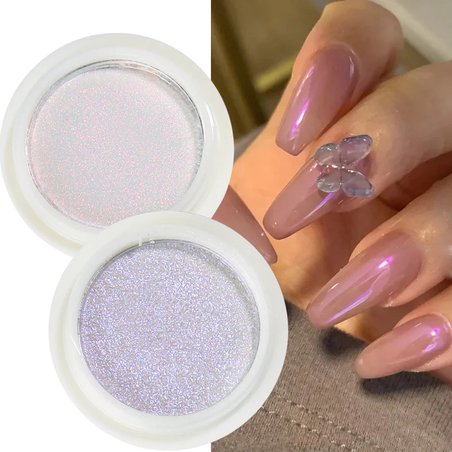 KIMLUD, Solid Powder Nail Glitter Aurora Mirror Chrome Mermaid Pigment Holographic Rubbing Dust Nail Art Decorations Manicure TRG01-06-2, KIMLUD Womens Clothes