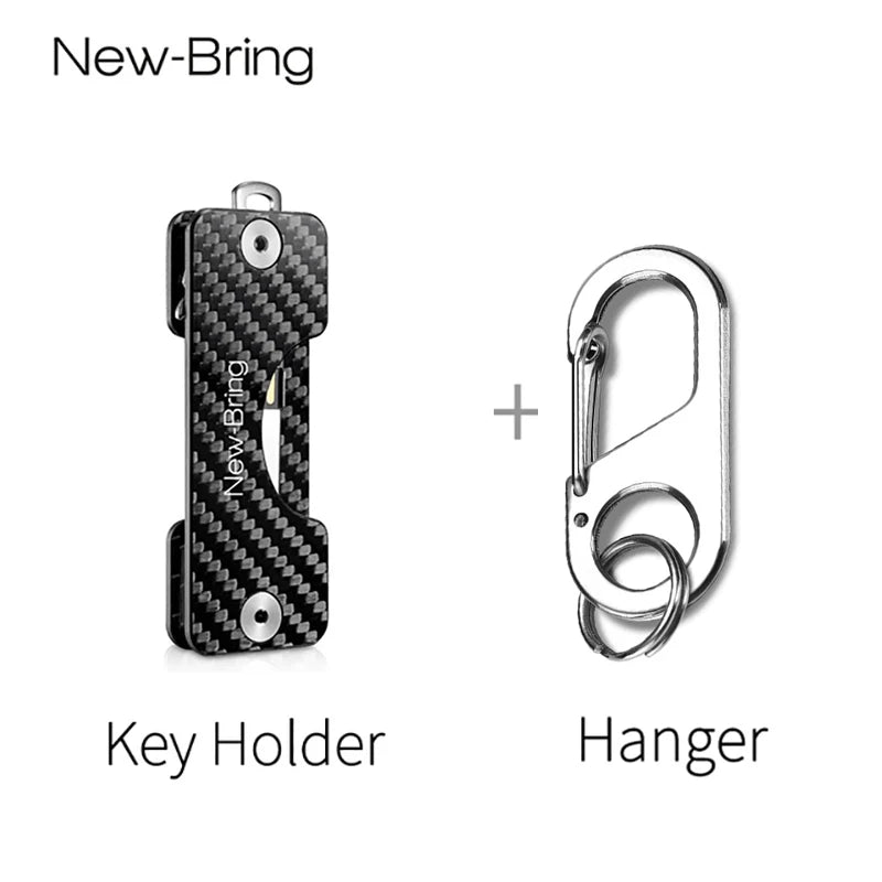 NewBring Smart Key Holder Keychain Car Key Wallets Ring Collector Housekeeper Carbon Fiber G2 DIY EDC Pocket Key Organizer Smart