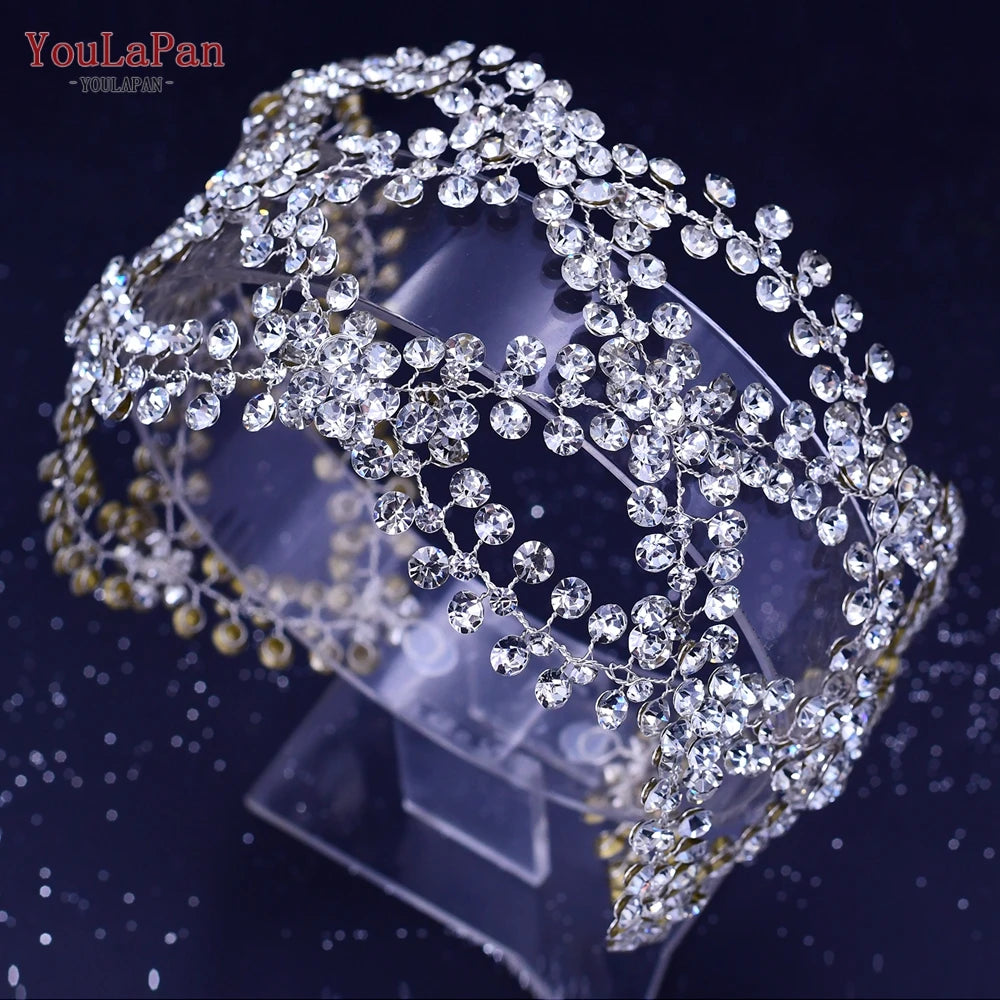 KIMLUD, YouLaPan HP435 Wedding Tiara Crystal Bridal Headband Women Hair Crown Bridal Hair Accessories Bride Headpieces for Party Banquet, HP243, KIMLUD APPAREL - Womens Clothes