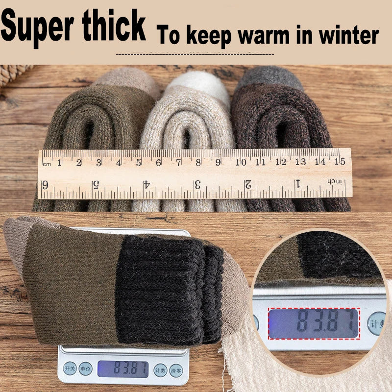 KIMLUD, 5Pairs/Lot Winter Thicken Wool Socks Men's High Quality Towel Keep Warm Sock Cotton Christmas Gift Socks For Male Thermal 38-45, KIMLUD Womens Clothes