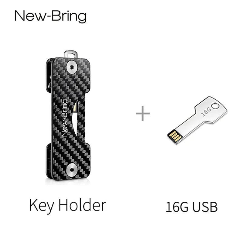 NewBring Smart Key Holder Keychain Car Key Wallets Ring Collector Housekeeper Carbon Fiber G2 DIY EDC Pocket Key Organizer Smart