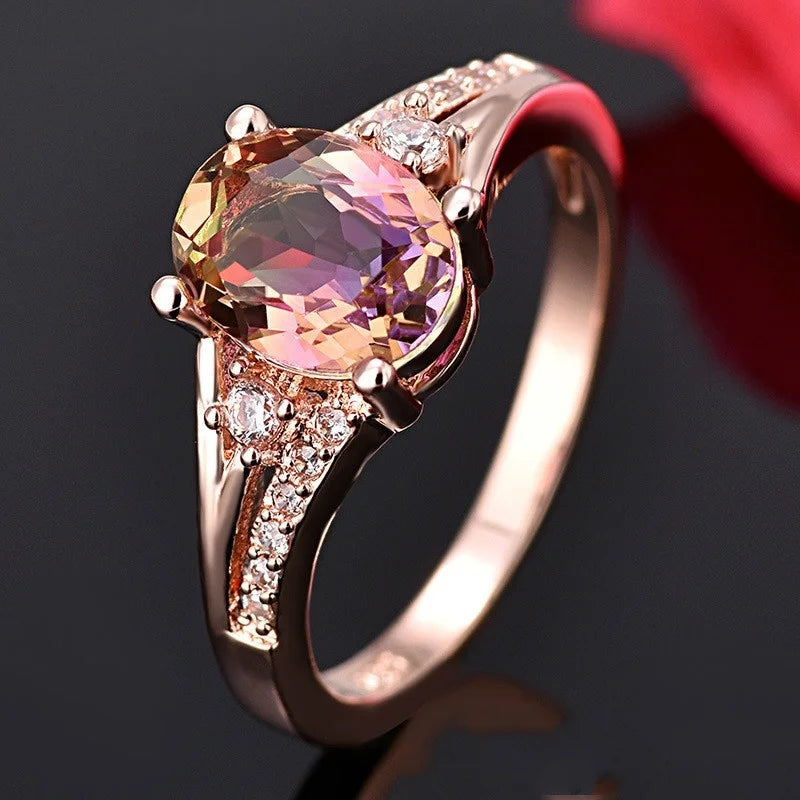 Elegant Crystal Rhinestones Rings For Women Accessories Bridal Wedding Engagement Jewlery Gift