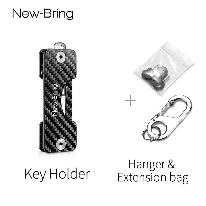 NewBring Smart Key Holder Keychain Car Key Wallets Ring Collector Housekeeper Carbon Fiber G2 DIY EDC Pocket Key Organizer Smart