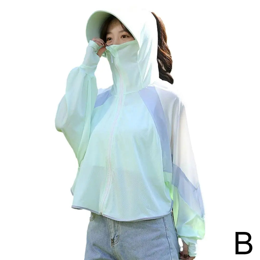 2023 Women Sunscreen Hat Ice Silk Clothing Summer Big Coat Protection Hat Shirt Clothing Edge Short UV With Sun Size Outdoo M4R4