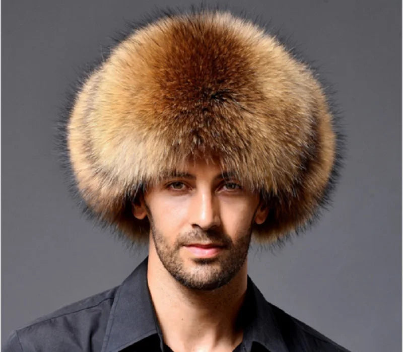 Winter Men Women Warm Soft Bomber Hats Russian Ushanka Hat with Ear Flap Pu Leather Fur Trapper Cap Earflap