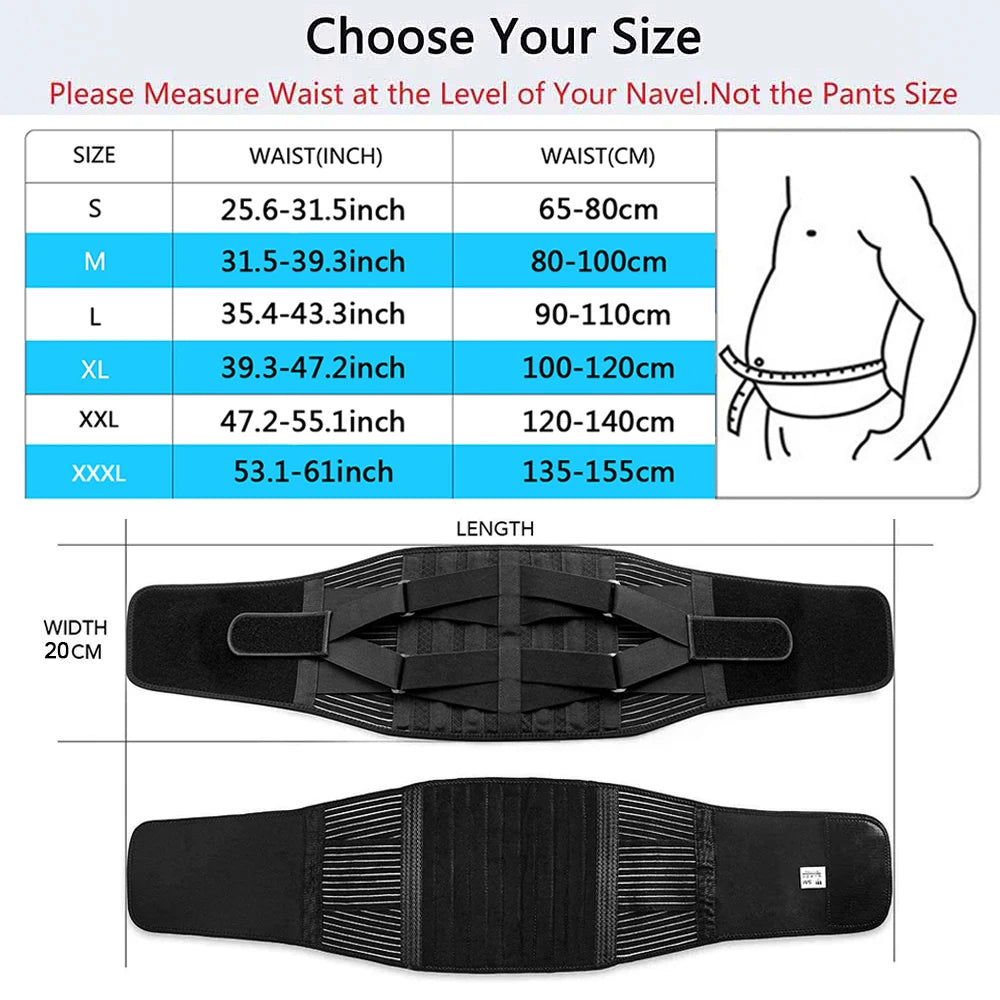 Double Pull Back Lumbar Support Belt Waist Orthopedic Corset Men Women Spine Decompression Waist Trainer Brace Back Pain Relief - KIMLUD