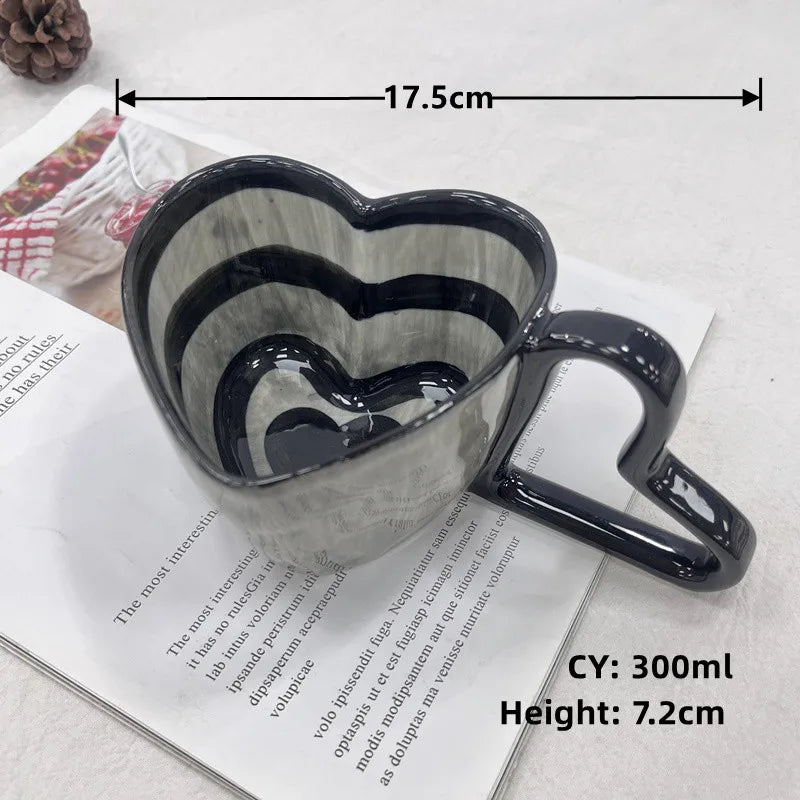 KIMLUD, 2024 Middle East Style Coffee Tea Cup Creative Heart Cup Ceramics Milk Cups Porcelain Coffee Cups Wholesale Tableware Cups Gift, a cup 3 / CHINA / 201-300ml, KIMLUD Womens Clothes