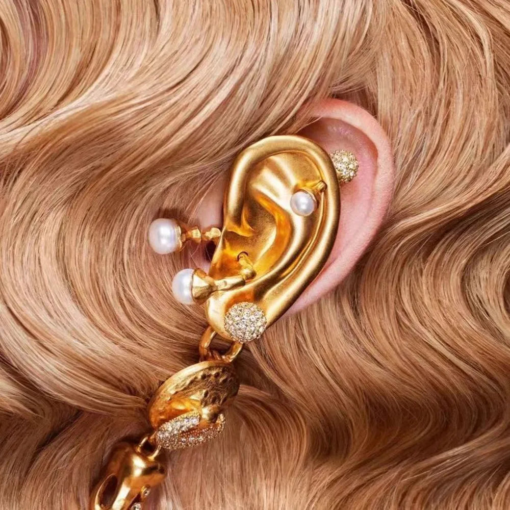 Vintage Exaggerated Irregular Alloy Dangle Earrings for Women Jewelry Baroque Style Party Show Statement Earrings Accessories