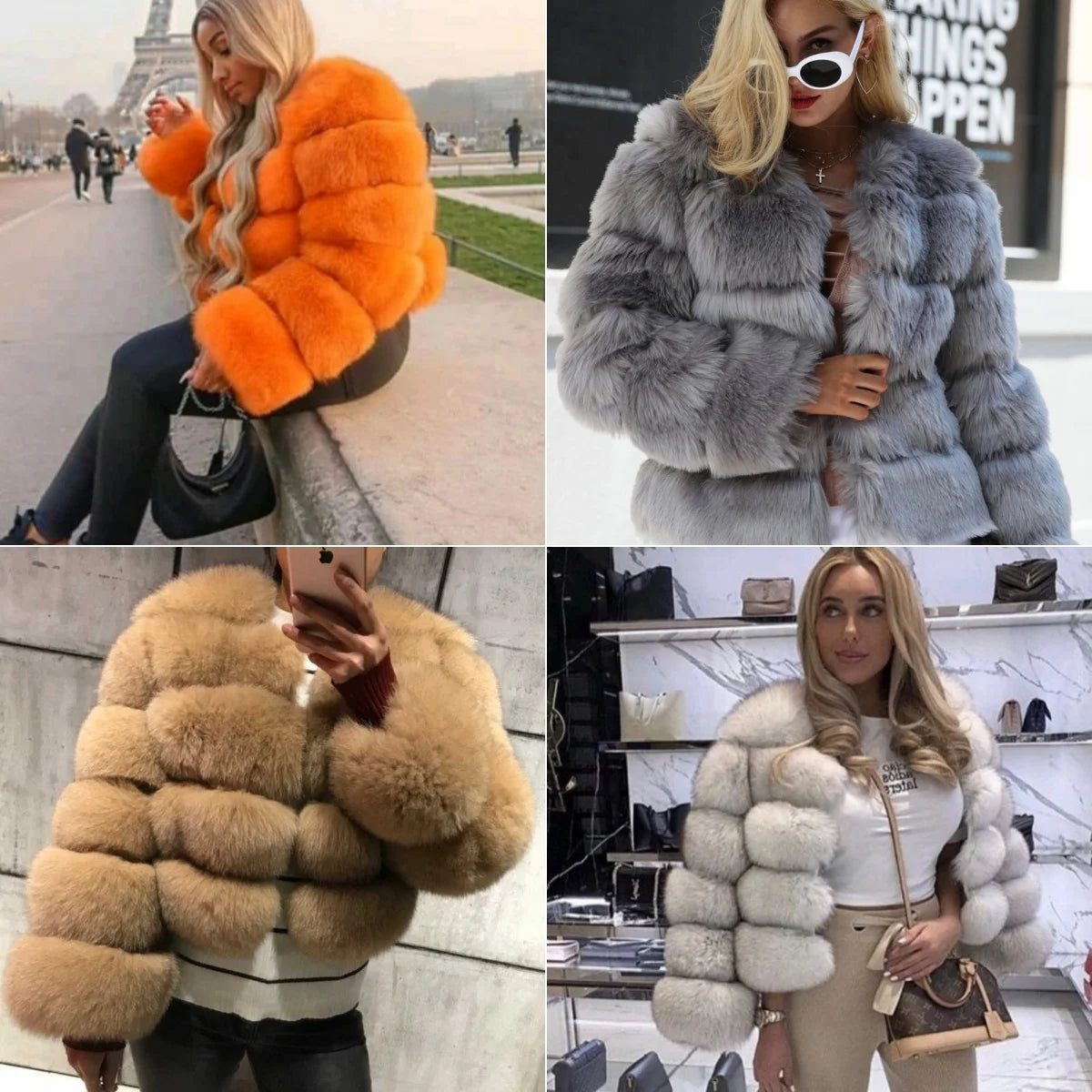 Women Faux Fur Coat Autumn Winter High Quality Fluffy Short Coat Faux Fur Jacket Ladies furry Fashion Tops