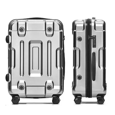 KIMLUD, Travel Suitcases Trendy Good-looking Cool Technology Sense Luggage New Universal Wheel Trolley Case Password Boarding Bag, GT Silver Zipper / 28-inch, KIMLUD APPAREL - Womens Clothes