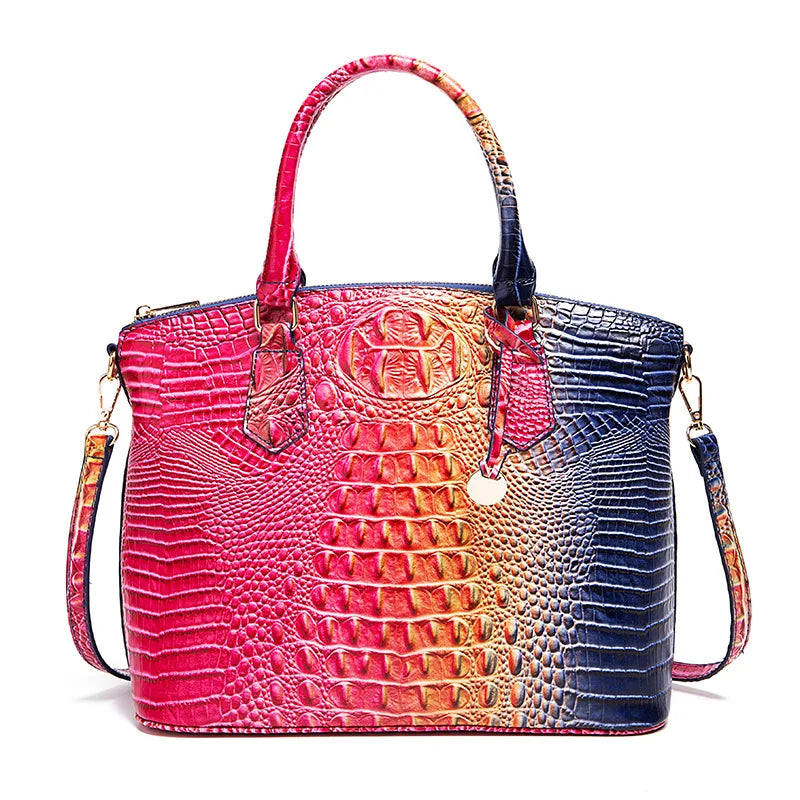 Fashion Colorful Alligator Women Handbags Designer Retro Crocodile Pattern Tote Bag Luxury Pu Leather Shoulder Crossbody Bags