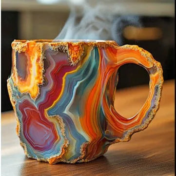 New Mineral Crystal Coffee Mugs Elegant Luxury Mineral Large Capacity Drinkware Tea Cup Ware Resin Gift Household Necessities