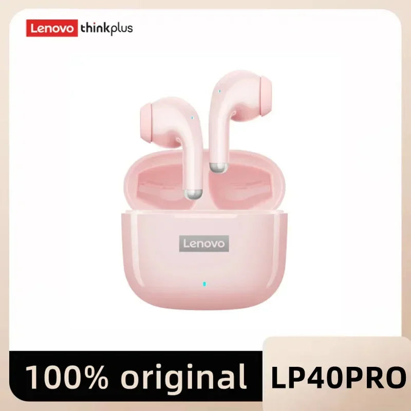 Original Lenovo LP40 Pro TWS Earphones Wireless Bluetooth 5.1 Sport Noise Reduction Headphones Touch Control 250mAH Earphones - KIMLUD