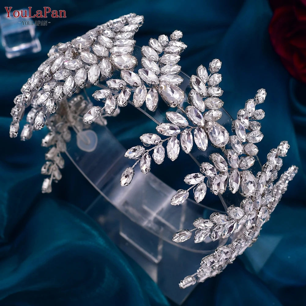 KIMLUD, YouLaPan HP450 Bridal Crown Silver Wedding Tiara Rhinestone Bride Headband Shiny Pageant Crown Women Hair Jewelry Accessories, HP439 / CHINA, KIMLUD APPAREL - Womens Clothes