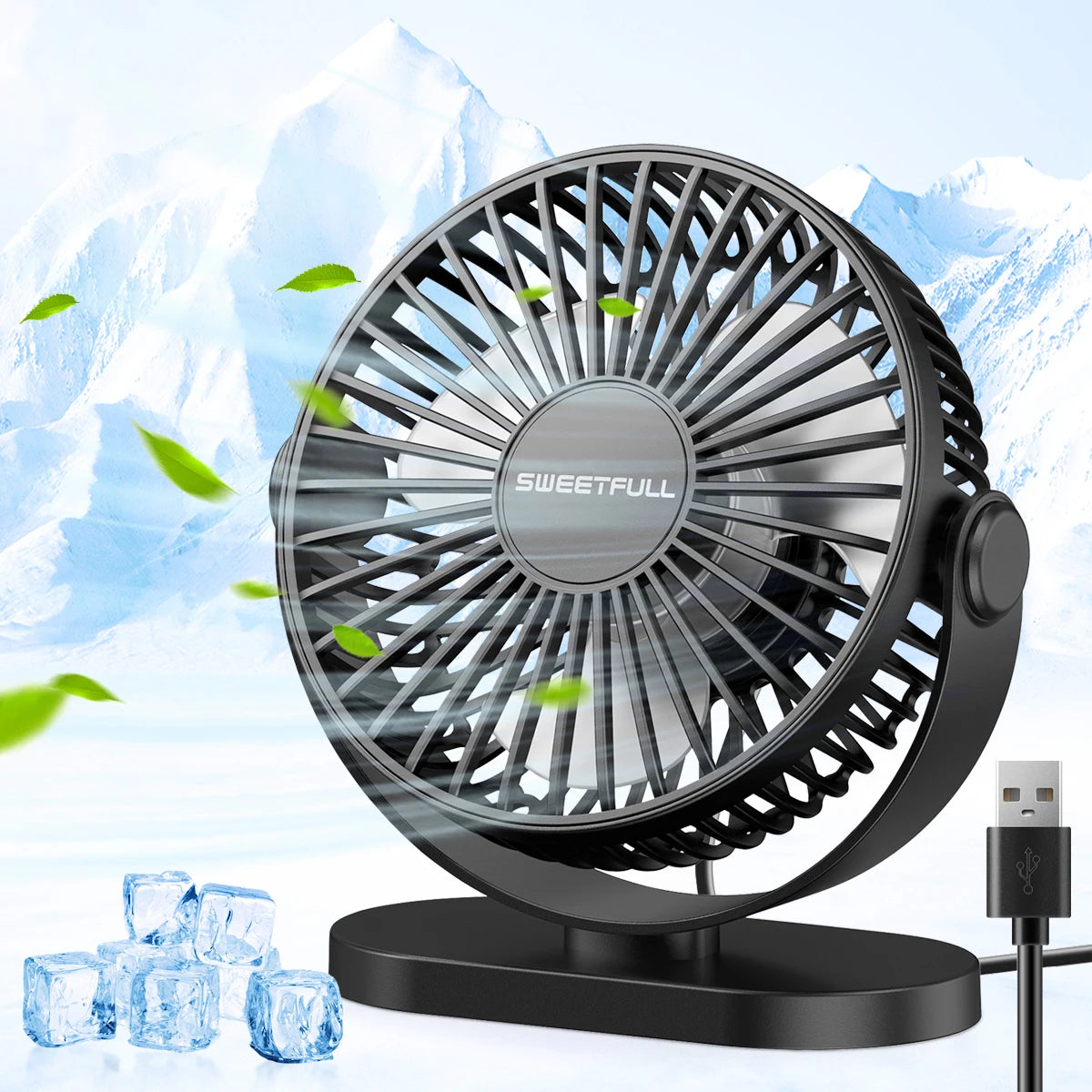 Mini USB Desktop Fan Portable Hook up Fan Desktop Office USB Quiet Cooling Fans Three Speed Adjustment Suitable For Home Office - KIMLUD