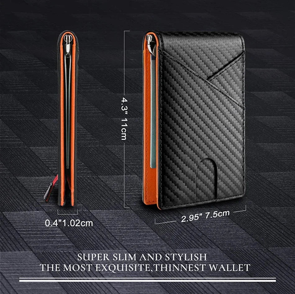 KIMLUD, Carbon Fiber Rfid Men Wallets Money Bag Slim Thin Card Man Wallet Luxury Male Small Short Purse Bi-fold Vallet Billfold, KIMLUD Womens Clothes