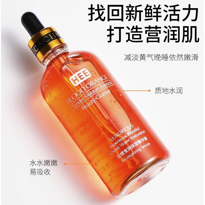 100ml Blood Orange Vitamin C Facial Essence Revitalizing Moisturizing Lifting Firming Brightening Skin Tone Nicotinamide Serum