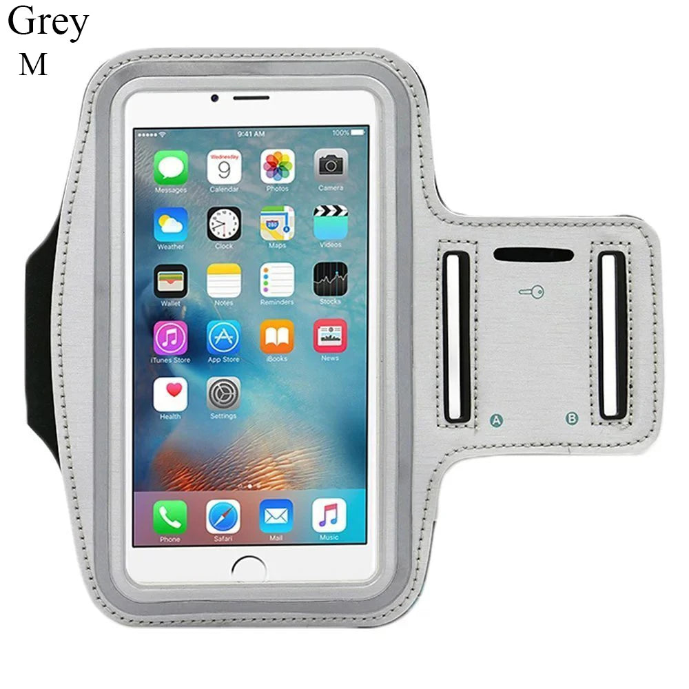 KIMLUD, Phone Arm Band Case Running Armband Sports Accessories Phone Arm Bag Cell Phone Arms Band Armbands Touch Screen Running Bags, Grey M, KIMLUD APPAREL - Womens Clothes