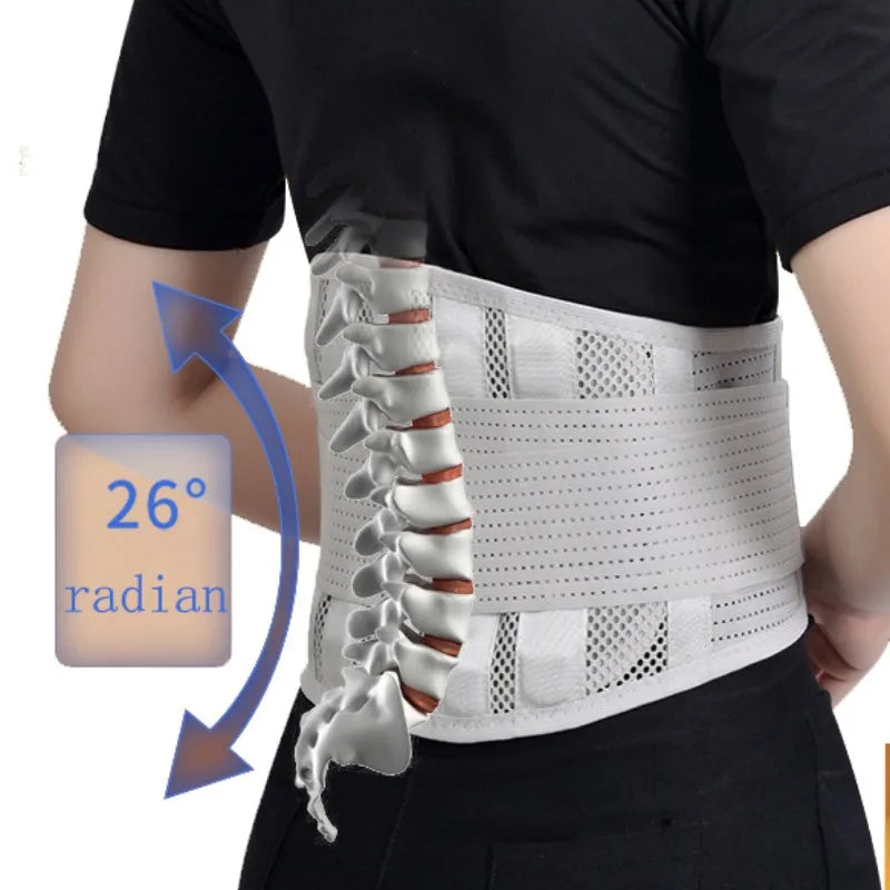 KIMLUD, Breathable Lumbar Support Belt With 5 Reinforced Support Plates,Adjustable Back Brace Waist Trainer For HerniatedDisc Protection, KIMLUD Womens Clothes