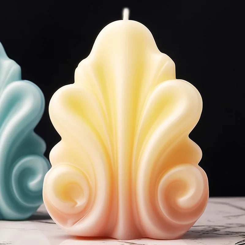 New 3D Shell shaped candle silicone mold wave striped shell cake chocolate silicone mold soap mold water wave shell candle molds - KIMLUD