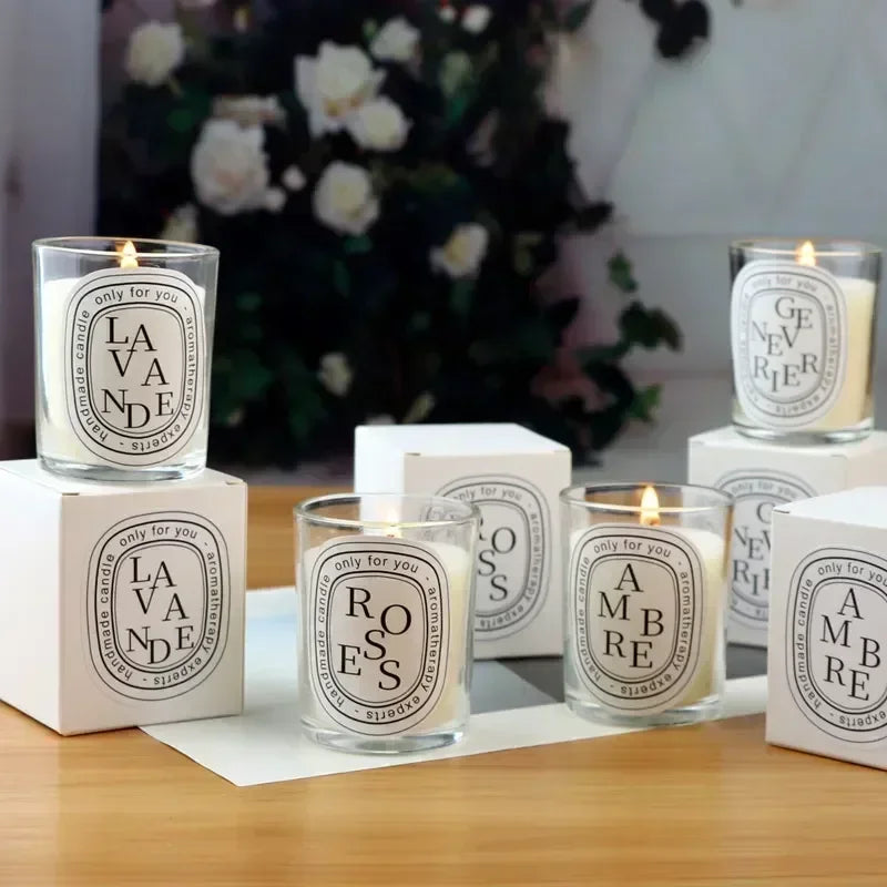 Romantic Transparent Scented Fragrance Candle Light Gift Scented Aromatic Candles Guest Gift Candles Wedding Candles Candle Jar