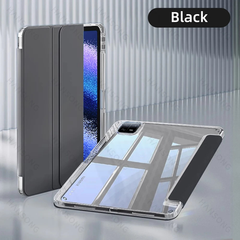 For Mi Pad Case for Xiaomi Mi Pad 5 & 5 Pro 11 inch HD Transparent Case for Mi Pad 6 & 6 Pro 11 inch with Awake / Sleep Cover - KIMLUD