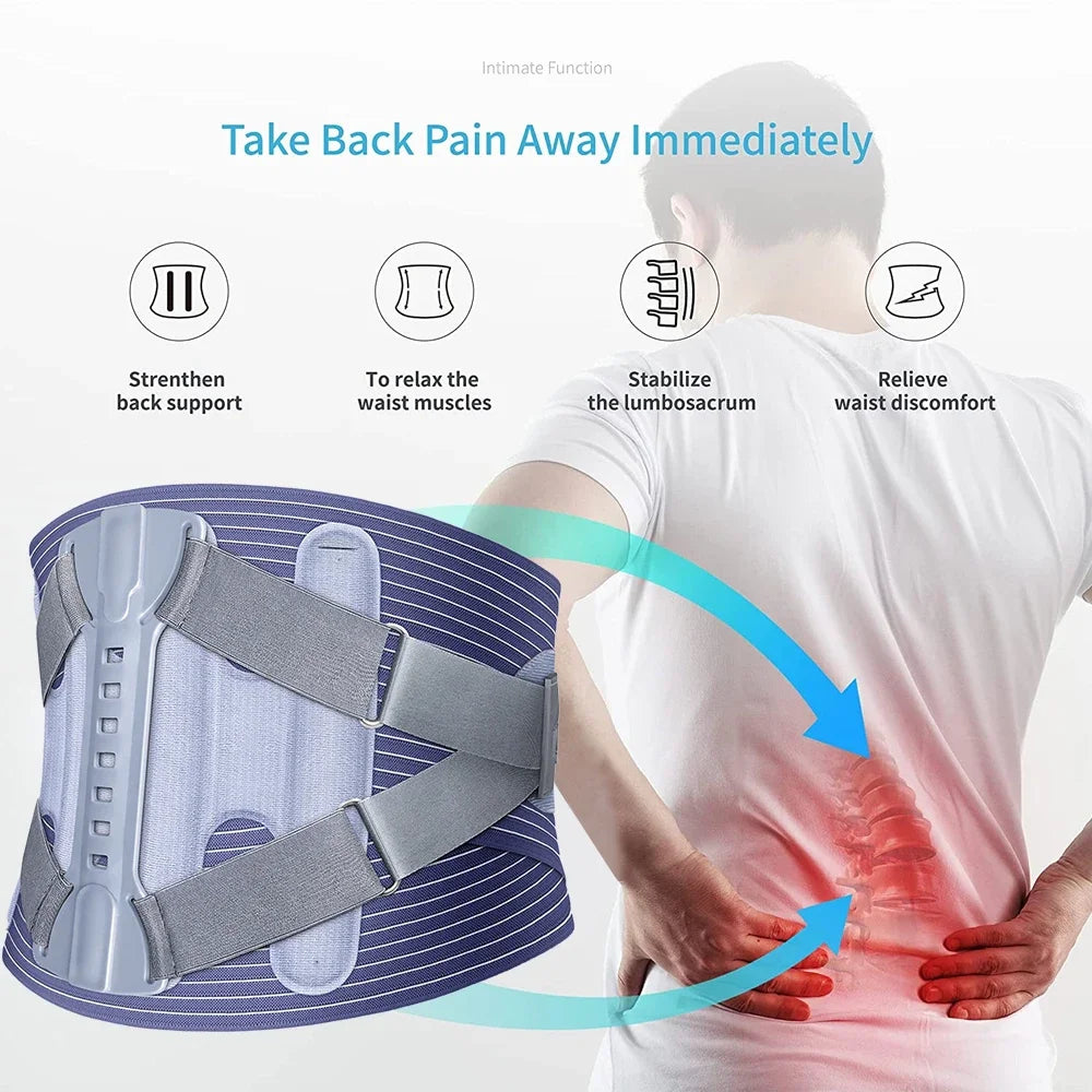 KIMLUD, Waist Lumbar Lower Back Support Belt for Sciatica, Herniated Disc, Scoliosis Back Pain Relief, with Dual Adjustable Straps, KIMLUD Womens Clothes