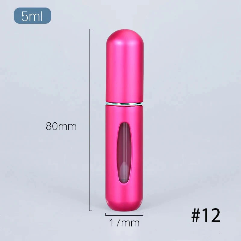 KIMLUD, 5ml Multi Color Aluminum Mini Perfume Bottle with Spray Pump Portable Empty Refillable Atomizer Bottle for Travel Essential, 104-12, KIMLUD APPAREL - Womens Clothes