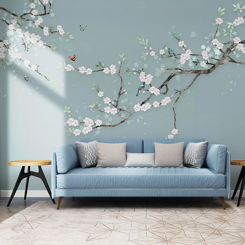 Chinese Style Hand Painted Flower And Bird Sofa TV Background 3D Photo Wallpaper Modern Bedroom Living Room Mural Wall Covering