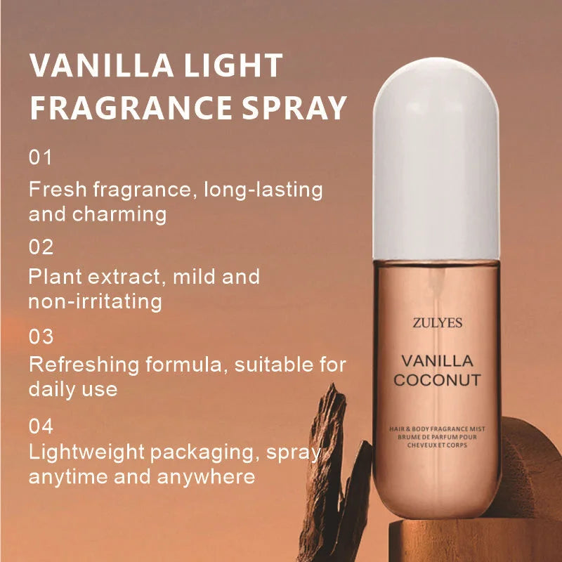 Brand Coconut Vanilla Women's Perfume Light Fragrance Long-lasting Hair Body Spray Men's Cologne Floral Fragrance 50ml Perfume