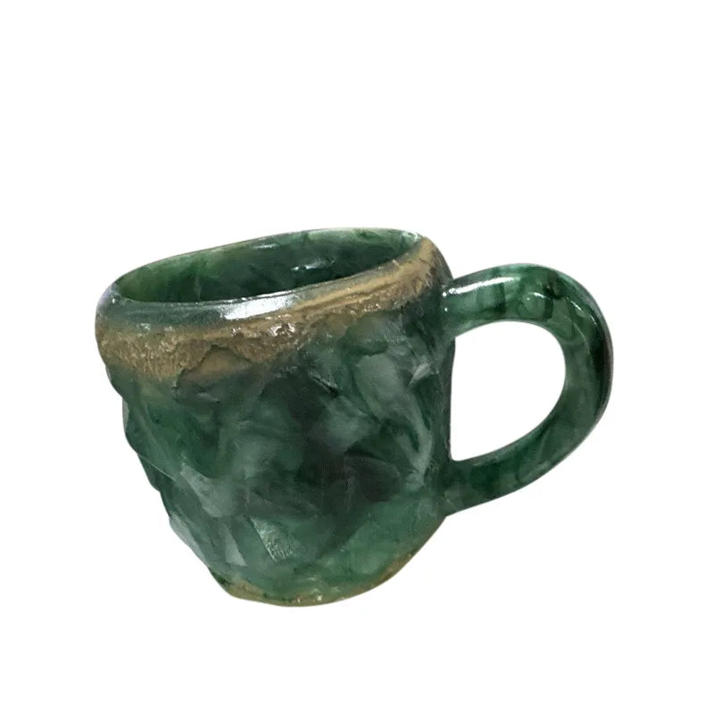 KIMLUD, Mineral Crystal Coffee Mugs Resin Distinctive Multi Color Relief Printing High-capacity Water Cup Colourful Christmas Gift Mugs, Green, KIMLUD APPAREL - Womens Clothes