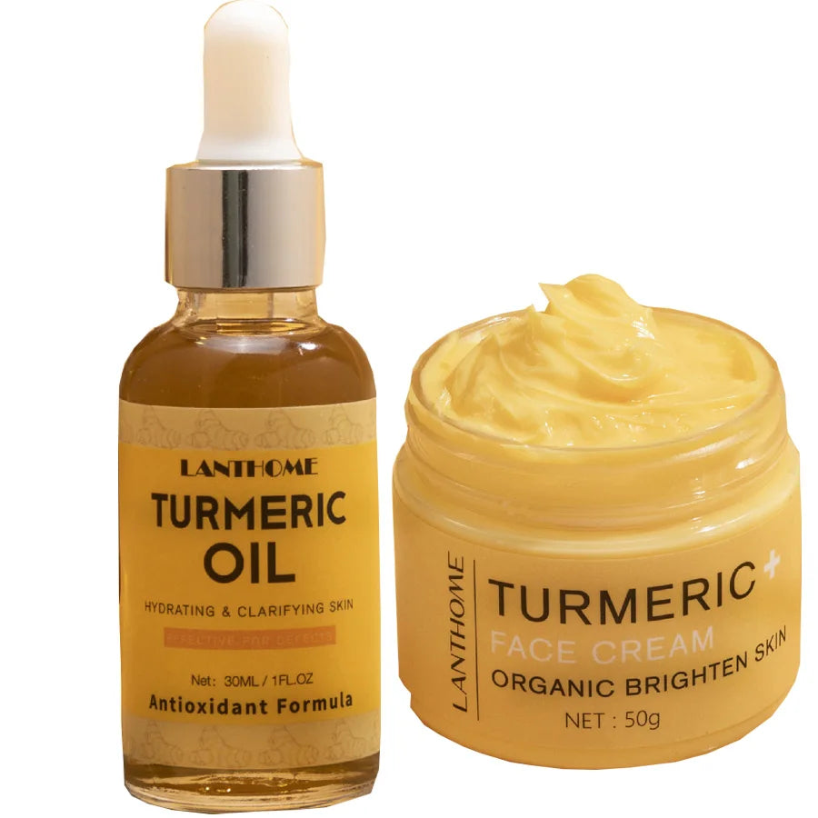 KIMLUD, Turmeric Skin Care Set Shrink Pores Moisturizing Whitening Facial Oils Nourish Smooth Face Acne Brightening Cream For Age Spots, KIMLUD Womens Clothes