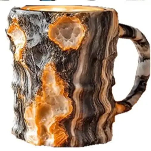 KIMLUD, 1PC Multi-Colored Mineral Crystal Coffee Mug，Natural Mineral Crystal Mug， Colorful Crystal Christmas Mugs,Christmas Gift New, WHITE, KIMLUD APPAREL - Womens Clothes