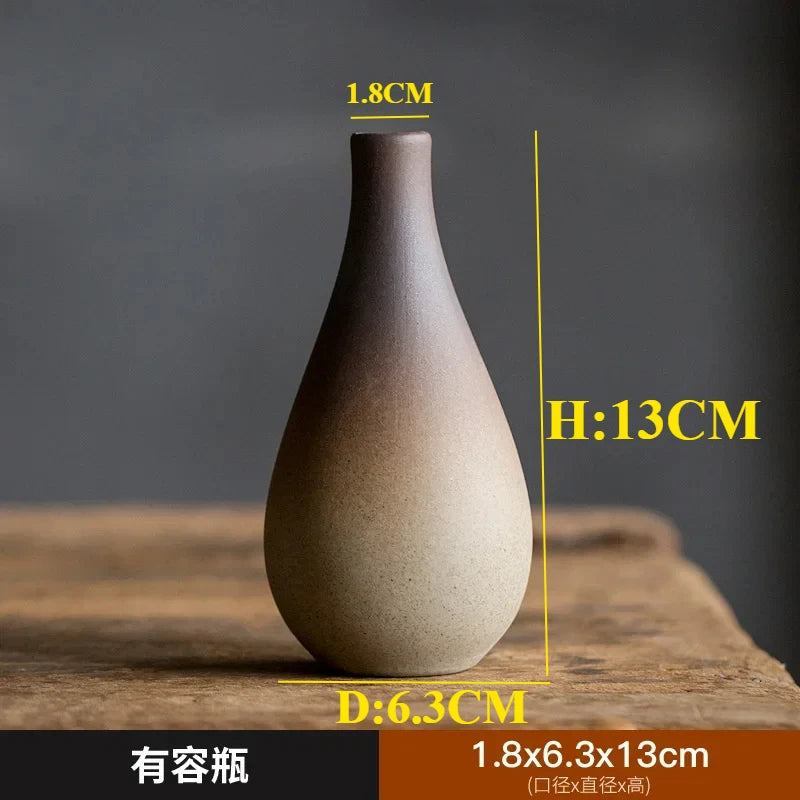 Zen Rough Pottery Tea Pet Ornaments Ceramic Vase Tea Table Decor Living Room Desktop Decoration Retro Tea Ceremony Accessories