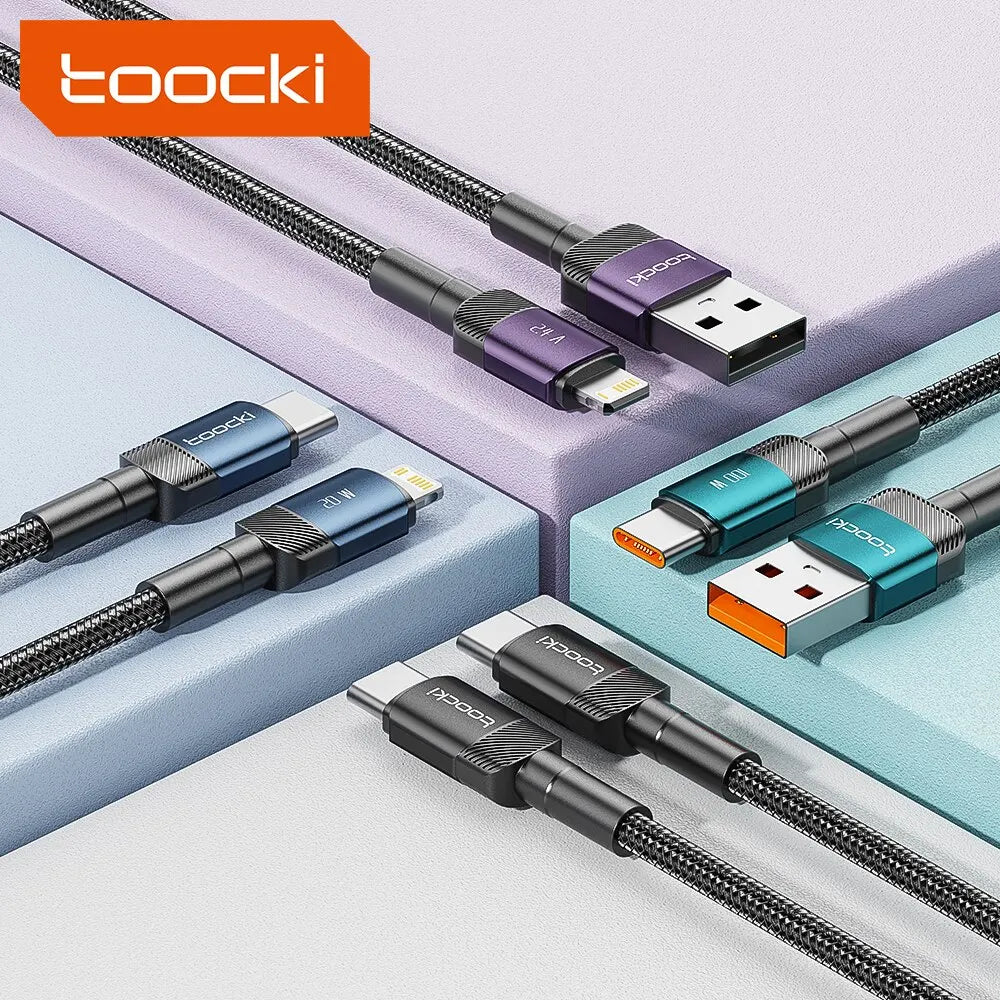 Toocki USB Type C Cable Fast Charging USB C Charger Cord For For iPhone 15 14 13 12 11 Huawei P40 P30 Realme Oppo Oneplus 1m 2m