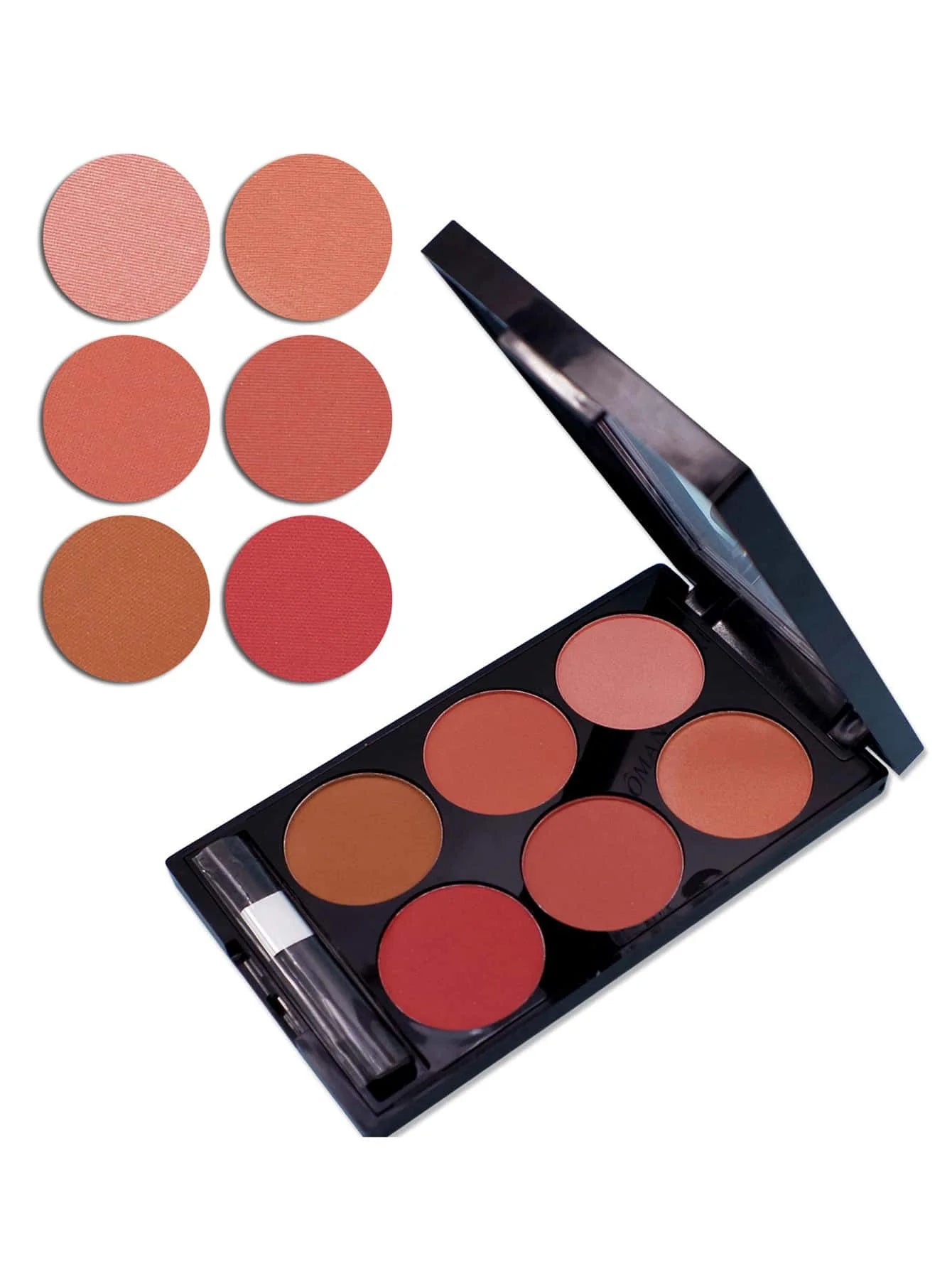 6-color blush and contouring all-in-one palette, pearlescent matte powder makeup palette