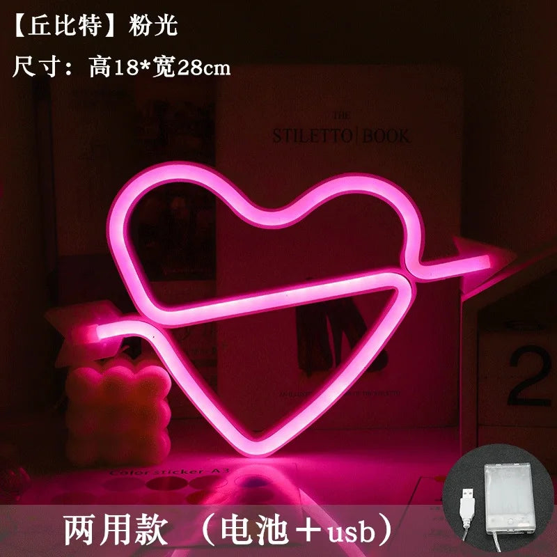 Love LED Neon Sign Light Glowing Valentine's Day Propose Festival Decoration Neon Lamp For Home Party Decor Adult Gift