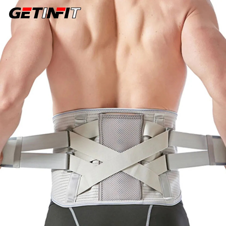 KIMLUD, GETINFIT Sports Waist Protection Warmth Breathable Lumbar Fixation Belt Imitation Vertebra Wider Steel Plate Support Men Women, KIMLUD Womens Clothes