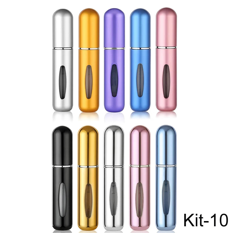 5ml Multi Color Aluminum Mini Perfume Bottle with Spray Pump Portable Empty Refillable Atomizer Bottle for Travel Essential - KIMLUD