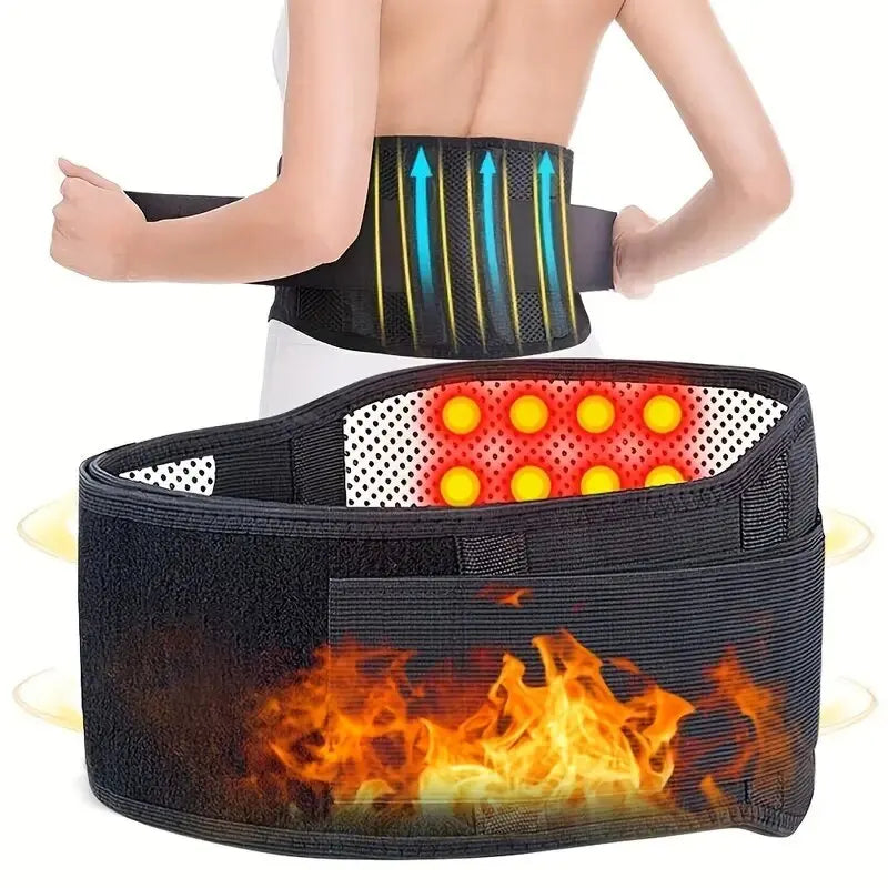 Adjustable Waist Belt Brace Self Heating Magnetic Back Waist Support Belt Lumbar Brace Massage Band - KIMLUD