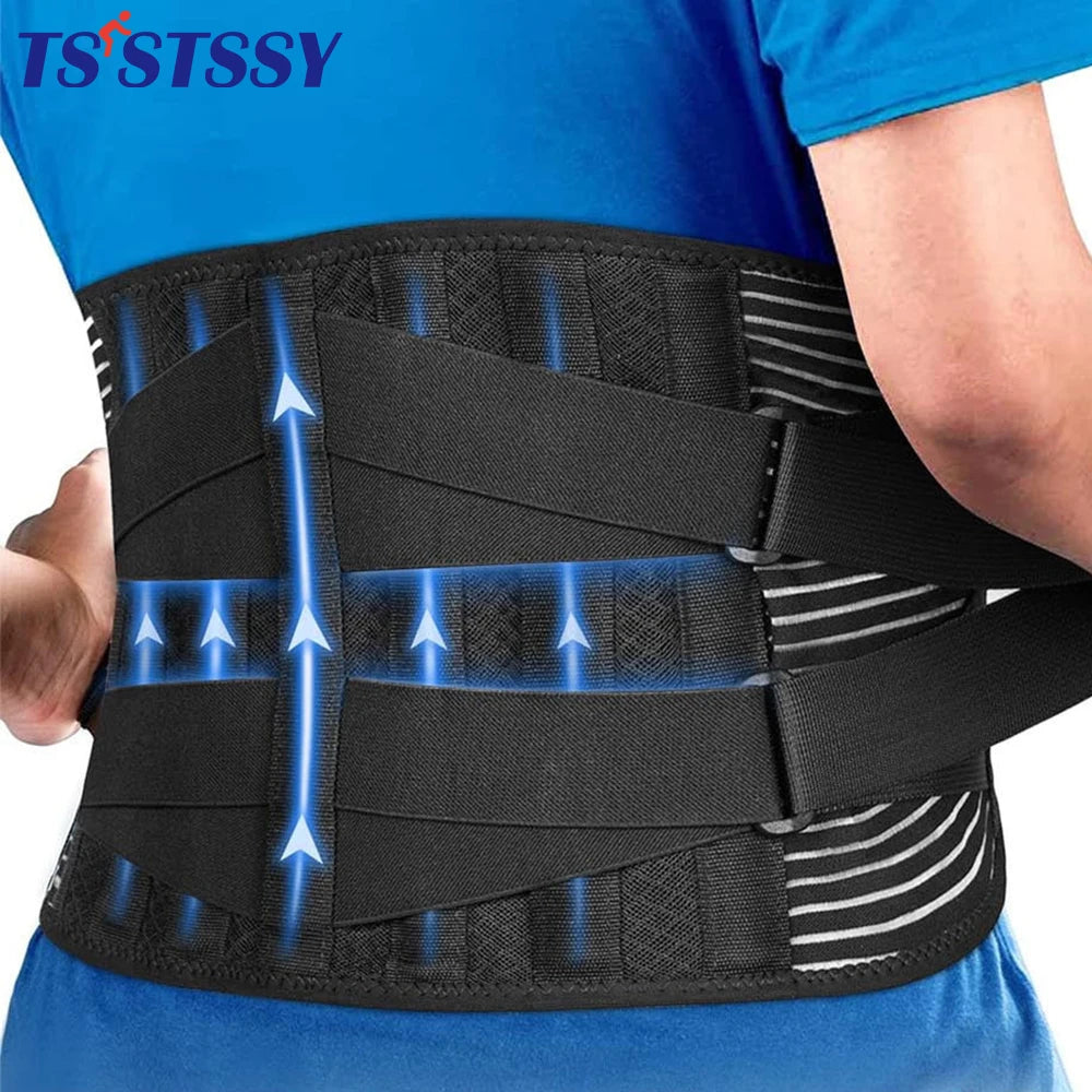 Double Pull Back Lumbar Support Belt Waist Orthopedic Corset Men Women Spine Decompression Waist Trainer Brace Back Pain Relief - KIMLUD